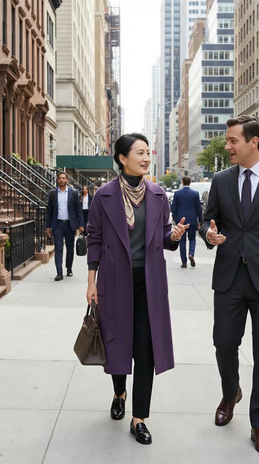 AN 侧开叉翻领两大包双面手工大衣（附腰带） 商品图4