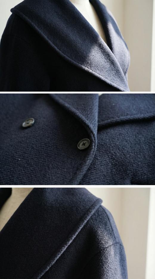 双排扣青果领双面手工中长大衣 商品图2