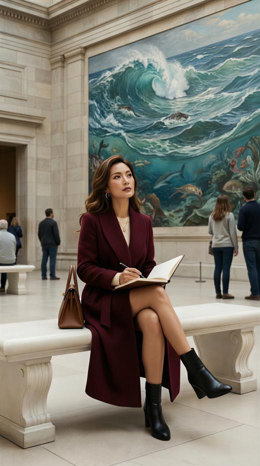 HL 小轮廓翻领中长款双面手工大衣 商品图2