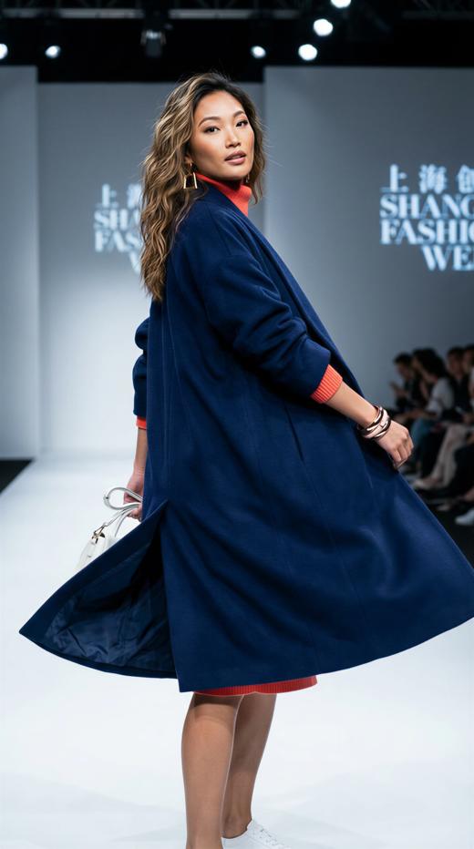 LIN HN 极简宽围领双面手工大衣 商品图2