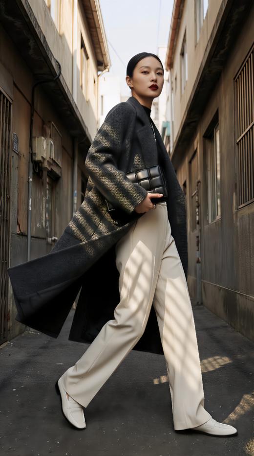 Anica HL 西服领简约版型双面手工大衣 商品图1