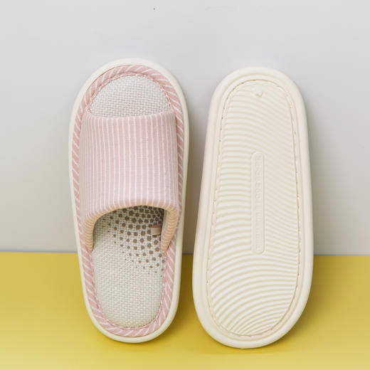 【亚麻拖】男士/女士条纹艾草亚麻拖鞋四季居家拖鞋【WG26651W/M】 商品图3