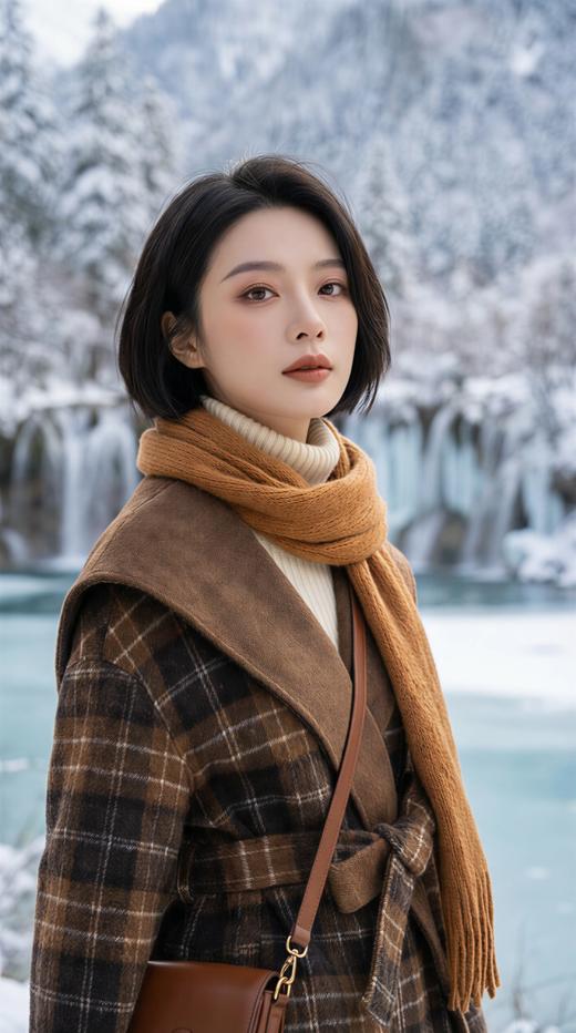 大翻领两面穿系腰带双面手工中长大衣 商品图3