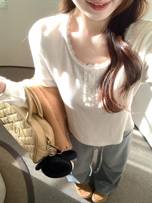 <曾小咸推荐>3.17现货秒杀 ！微信超特价！韩系蕾丝边打底衫 日常129.99 立减70 秒杀59.99！！休闲裤  秒杀79.99！ 商品图7