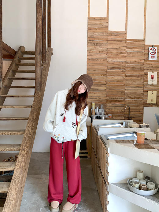 <曾小咸推荐>2.19 现货秒杀 ！微信超特价！韩系刺绣连帽加绒卫衣 日常209.99 立减120 秒杀89.99！！ 商品图8