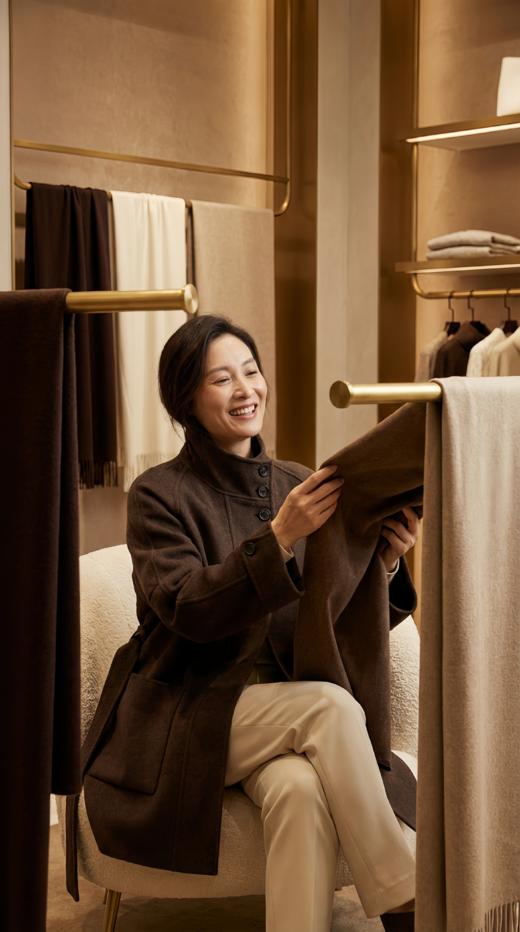 LIN HN 加扣立领系带双面手工大衣 商品图3