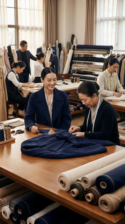 HL 袖口翻折简约双面手工大衣（附腰带） 商品图5