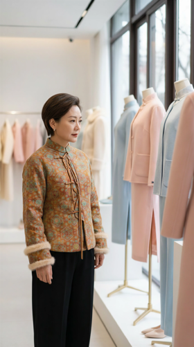 DS HN 门襟收褶中式夹棉外套