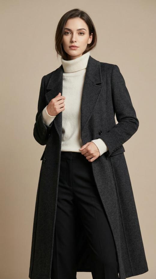 西服领双排扣经典款双面手工大衣 商品图3