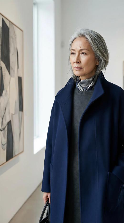 AN 慵懒复古翻领围巾款斗篷双面手工大衣 商品图1