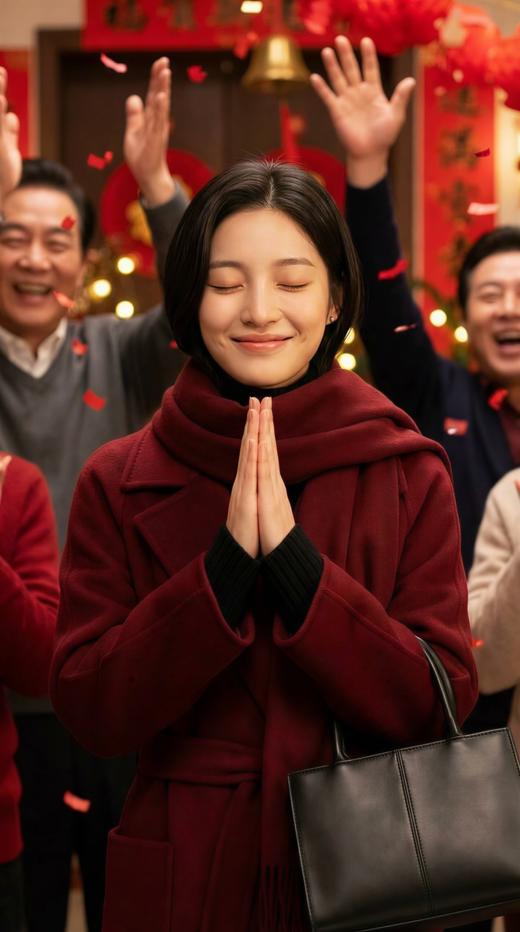 大包珠边大翻领MM经典版长款双面手工大衣 商品图7