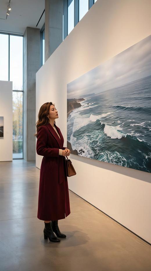 HL 小轮廓翻领中长款双面手工大衣 商品图1