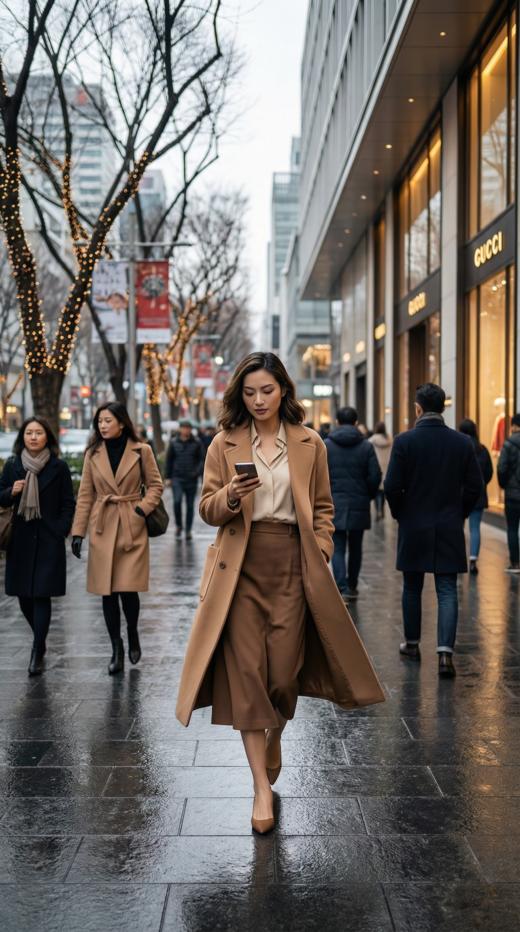 加内门襟珠边精致工艺双面手工腰带长款大衣 商品图5