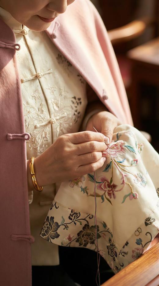 LIN HN 新中式国风立领双面手工短大衣 商品图2