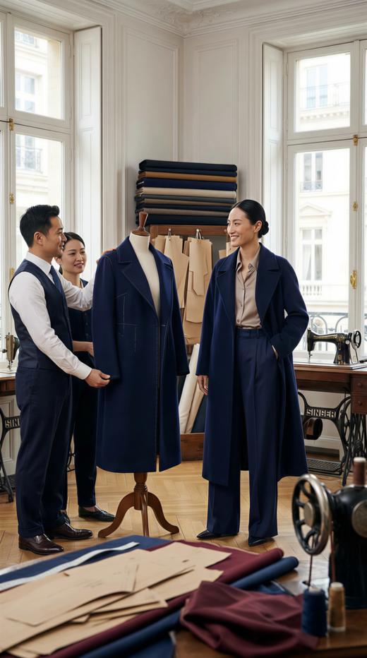 HL 袖口翻折简约双面手工大衣（附腰带） 商品图9