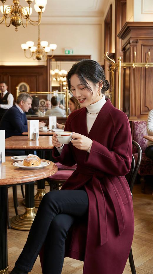 一颗扣轻国风超长双面手工大衣 商品图4