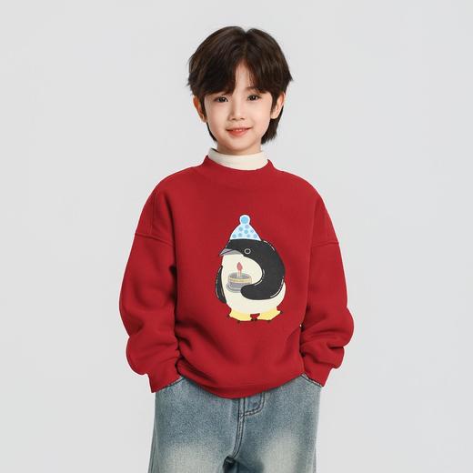 男童加绒卫衣秋冬款2025冬装新款儿童加绒加厚一体绒保暖套头上衣 商品图1