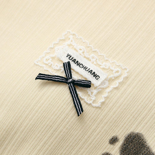 （合作款）芬腾【带胸垫】新款全棉女士春秋季长袖长裤家居服套装yc0209018 商品图3