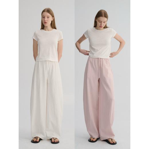 MAISON CECILE 五色|天丝醋酸肌理感踩筋设计显瘦抽绳弧形裤 商品图0