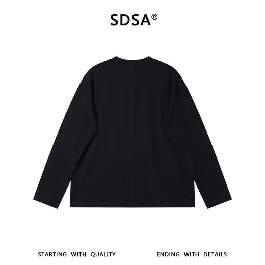OAS2852SDSA男装2026新款高贵轻奢韩版百搭纯色开领散边长袖T恤时尚简约 商品图4