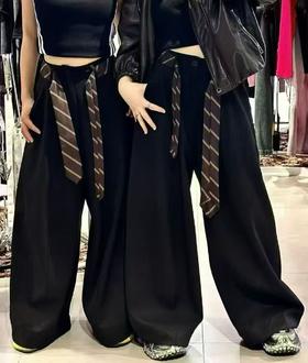 PNC配条纹腰带大廓形阔腿裤51001 冬季 590284331290