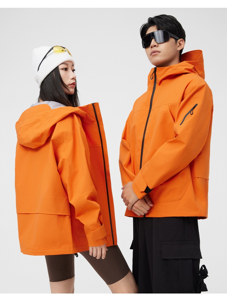 LeWalk  短廓型连帽外套保暖防风户外徒步夹克男女同款情侣款冲锋衣