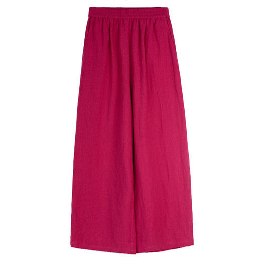 牧衣游原创 汉麻休闲长裤新款柔软舒适垂感宽松红色百搭裤子 池漾 商品图4