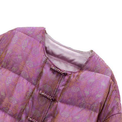 NANSONGSILK/NS浮光锦桑蚕丝90白鹅绒双面穿原创高级感鹅绒服547122南宋 商品图5