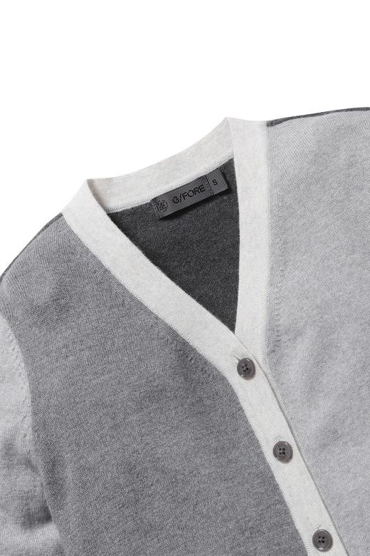 G4家秋冬高级灰羊毛女士针织开衫来了！高级灰真的把气质拿捏住了！浅灰深灰的碰撞，很温油又很有气质的设计，真心美cry！短款很显高显瘦，内里穿T恤或者高领打底均可，配裙子学院风，配裤子又很飒！ 商品图4