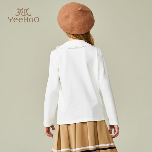 【英氏】【110-165】女童春秋款荷叶花边领甜美长袖T恤 商品图2