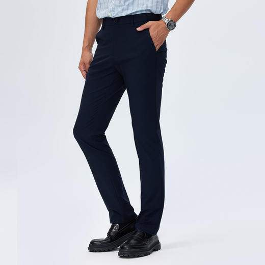 德鲨春夏新款黑色休闲裤男青年时尚直筒裤子男装弹力长裤 商品图3