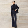 IWY/藏青色西装套装女新款商务阔腿裤两件套职场面试正装CP2761 商品缩略图1