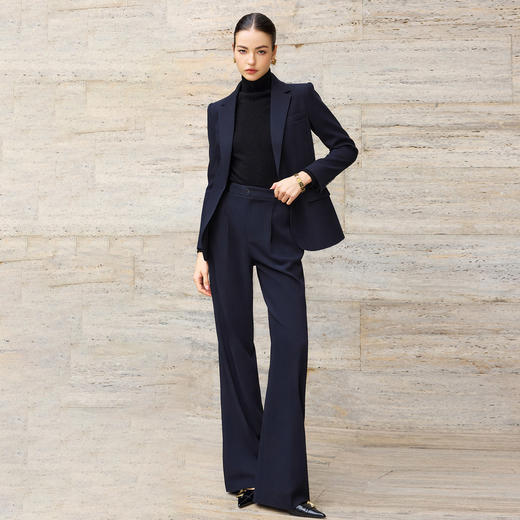 IWY/藏青色西装套装女新款商务阔腿裤两件套职场面试正装CP2761 商品图1