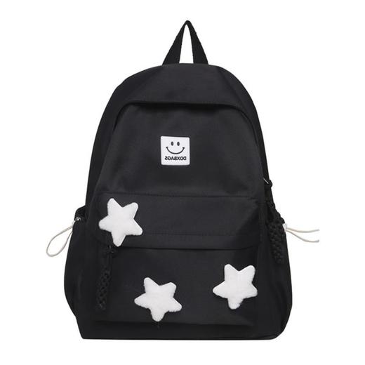 书包女生初中生小清新日系简约大容量百搭双肩包少女星星旅行背包 商品图4