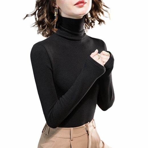 「自j」全新升级【铂金会员128/天猫169/差价41】(11712)洛诗琳高领打底衫2025秋冬气质修身双面德绒加绒保暖发热上衣 商品图4