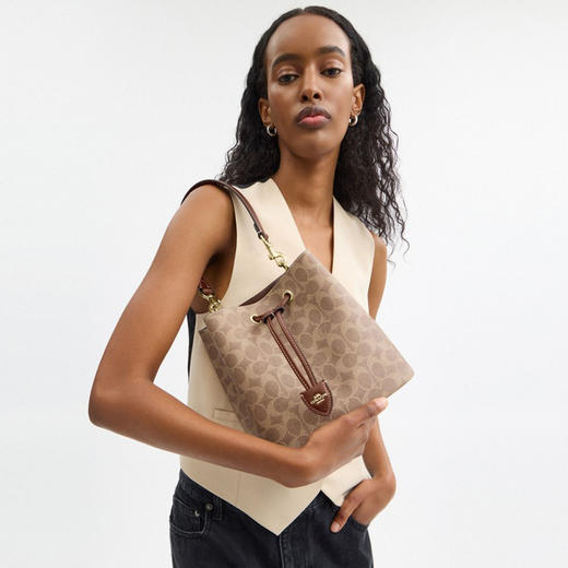 196395877881 COACH 蔻驰ROWAN 21老花斜挎子母水桶包CBH07 商品图1