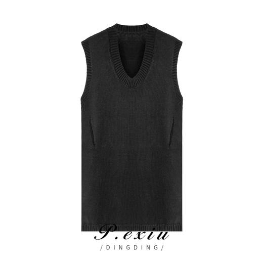 A002潘依绣丁丁宠粉秋冬新款圆领宽松百搭叠穿中长款针织外套 K6108 商品图0