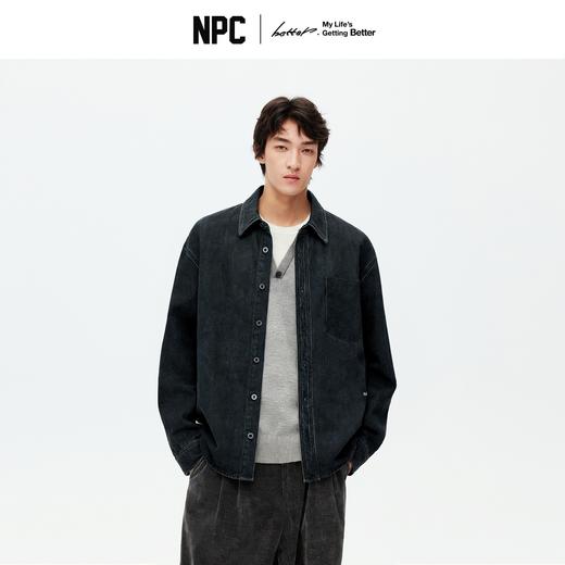 NPC潮牌100%棉做旧复古牛仔衬衫秋渐变装饰口袋炒盐工艺NP5CDC25 商品图1