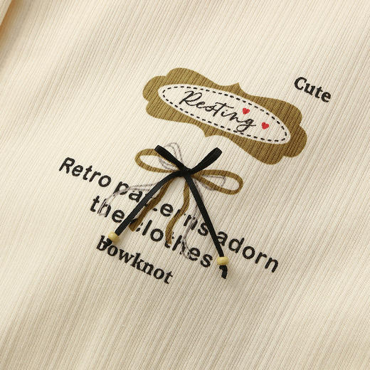 （合作款）芬腾【带胸垫】新款女士春秋季长袖长裤纯棉家居服套装yc0209016 商品图3