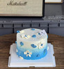 蓝色裱花蛋糕C款 商品缩略图0