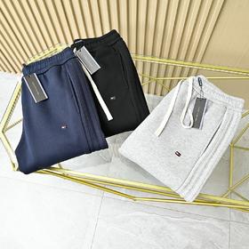 汤米2025秋冬新品男士加绒纯棉织带休闲运动直筒卫裤！