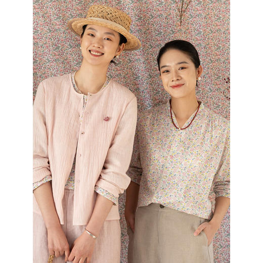 牧衣游原创 80支新疆长绒棉田园印花外套文艺减龄百搭开衫 梧梦 商品图2