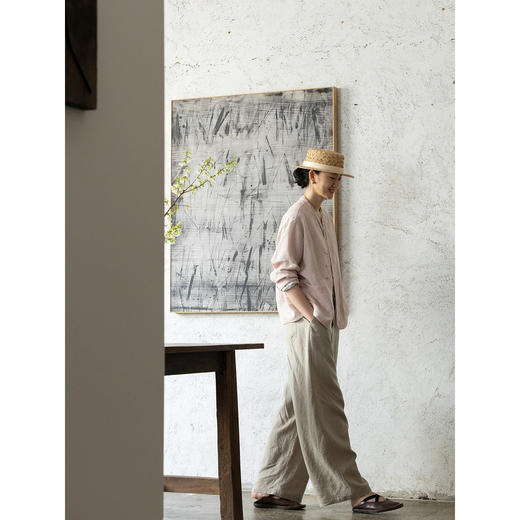 牧衣游原创 麻料净色外套新款轻薄禅意古朴文艺新中式开衫 知薇 商品图3