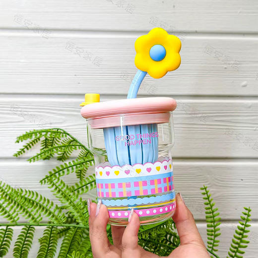 500ml好事发生吸管杯玻璃杯-纪念日百货门店同款169495230 商品图2