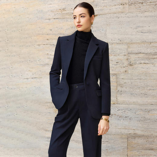 IWY/藏青色西装套装女新款商务阔腿裤两件套职场面试正装CP2761 商品图3