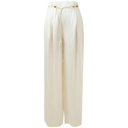 三彩【行云流水】2026春季新款醋酸休闲裤长裤宽松高腰直筒裤C 商品图4