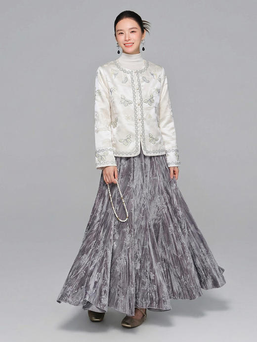 「自」全新升级【铂金会员395/天猫529/差价134】(05511)洛诗琳新中式复古亮片绣花外套2026新款高级感轻奢显瘦国风上衣 商品图1