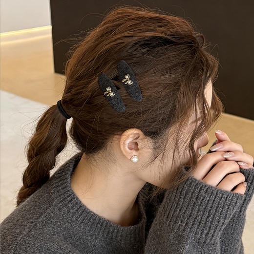 蝴蝶结/小马新年毛呢发夹 A-5801 商品图3
