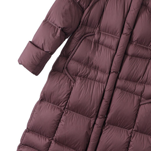 NANSONGSILK/NS秋冬过膝长款宽松加厚霍尔多巴吉95白鹅绒外套547102南宋 商品图6