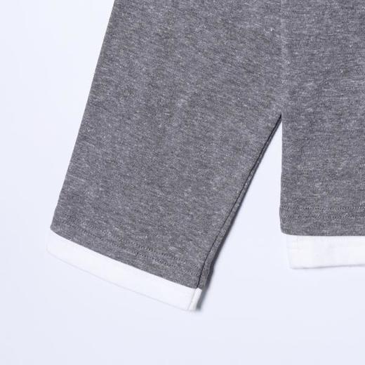 OAS2821SDSA男装2026新款高贵轻奢韩版简约拼接假两件圆领长袖T恤百搭潮 商品图3